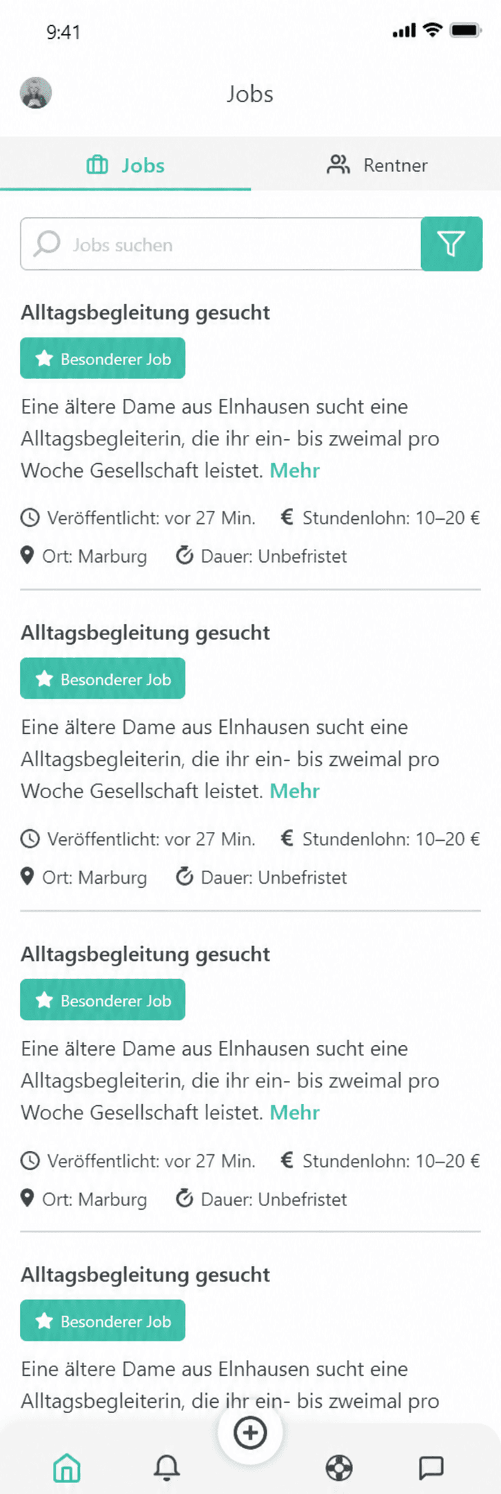 Deutsche Rentnerjob.app Stellenübersicht